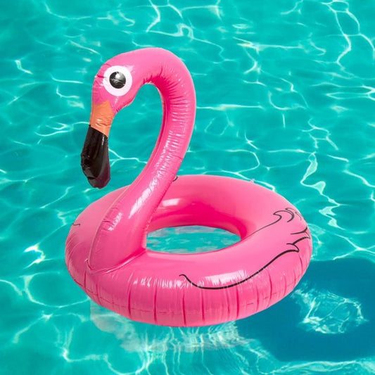 Kohe olemas! Flamingo täispuhutav rõngas