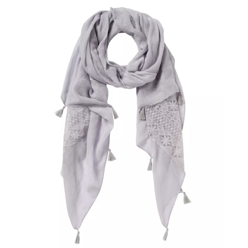 Janina peenmustri tikandiga sall