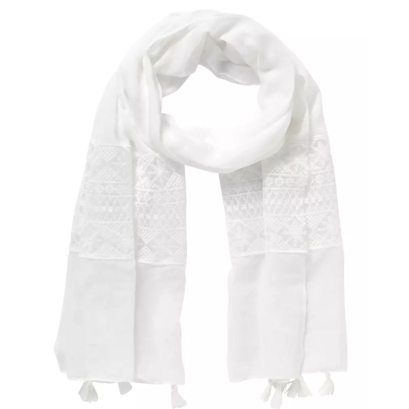 Janina peenmustri tikandiga sall