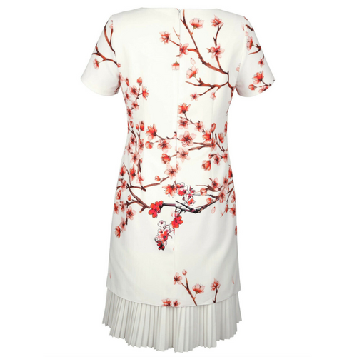 Alba Moda kleit valge korallitrükiga