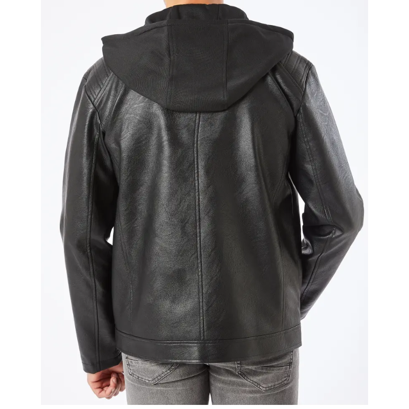 Kunstnahast jakk eemaldatava kapuutsiga