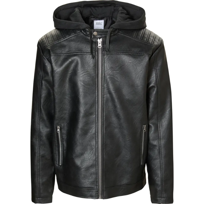 Kunstnahast jakk eemaldatava kapuutsiga