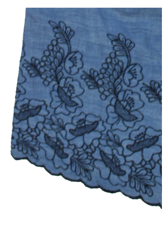 Puuvillane tikitud lilledega tuunika